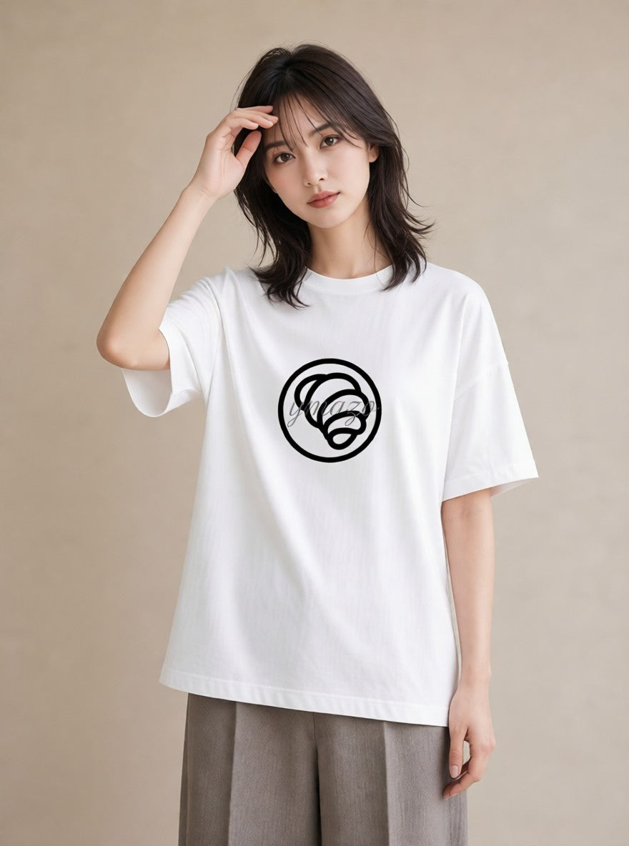 Tシャツ レディース パン ベーカリー イラスト 韓国風 部屋着 女性向けギフト 白T