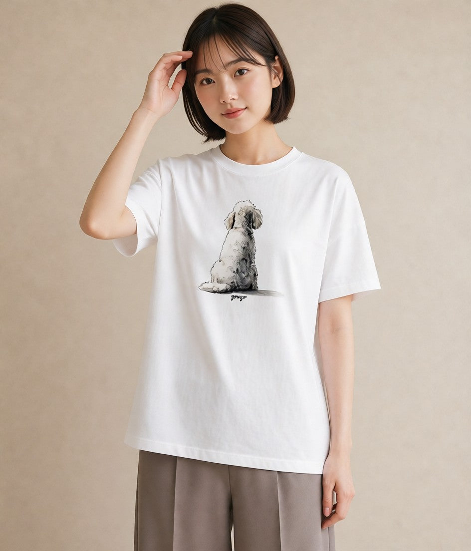 Tシャツ レディース 愛犬 犬 いぬ イラスト 水彩風 自分用 ルームウェア 白T
