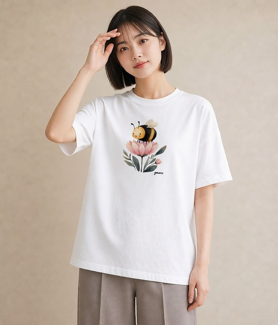 プリントTシャツ レディース ハニー 食べ物 フード イラスト 北欧風 秋コーデ おしゃれギフト 白T