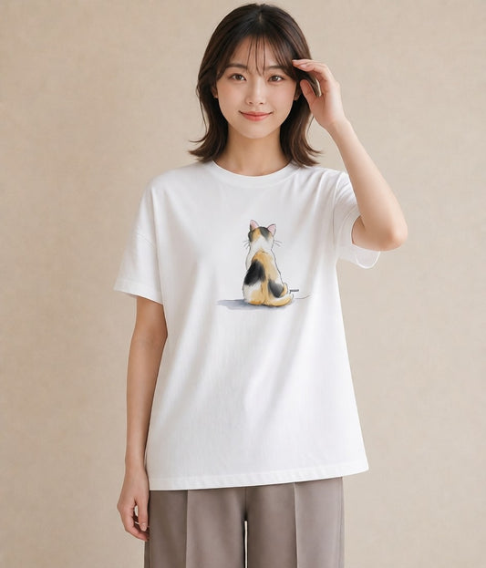Tシャツ レディース シャム 猫 ねこ イラスト ボタニカル カフェ服 クリスマス 白T