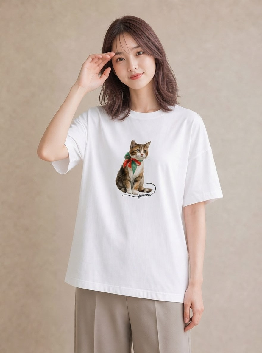 グラフィックTシャツ レディース ソマリ 猫 ねこ イラスト ポップ 姉妹 送別ギフト 白T