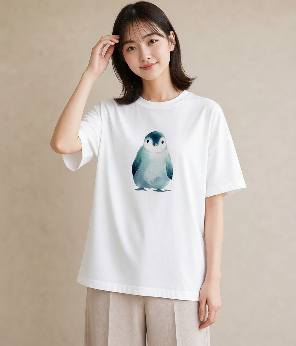 グラフィックTシャツ レディース セキセイインコ ペット 動物 イラスト 韓国風 20代 カジュアルコーデ 白T