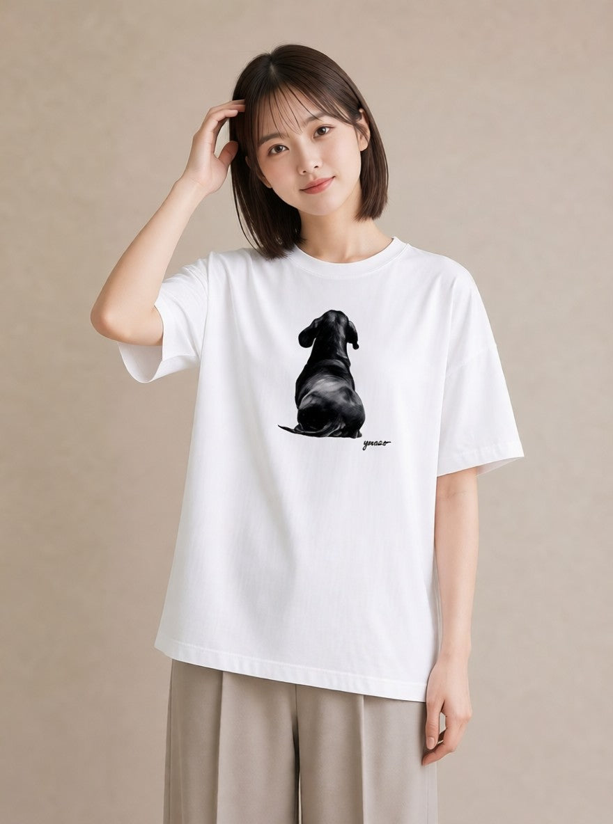 グラフィックTシャツ レディース 犬好き 犬 いぬ イラスト 親子 20代 白T