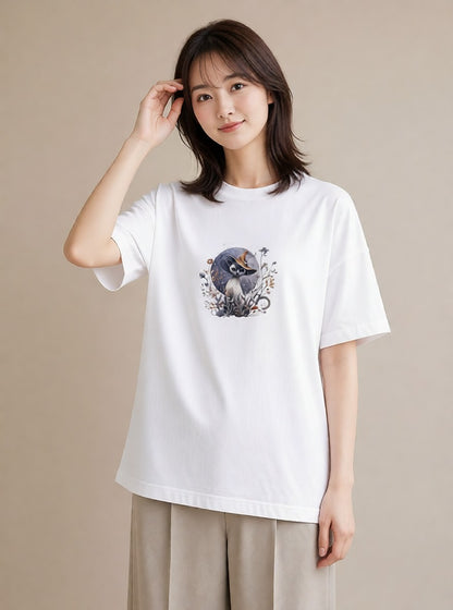 デザインTシャツ レディース シャム 猫 ねこ イラスト 可愛い 海 カフェ巡り 白T