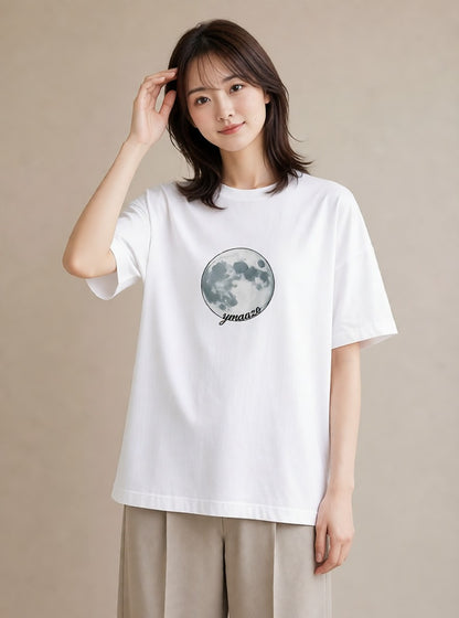 プリントTシャツ レディース 星空 宇宙 イラスト 北欧風 女性向けギフト 散歩 白T