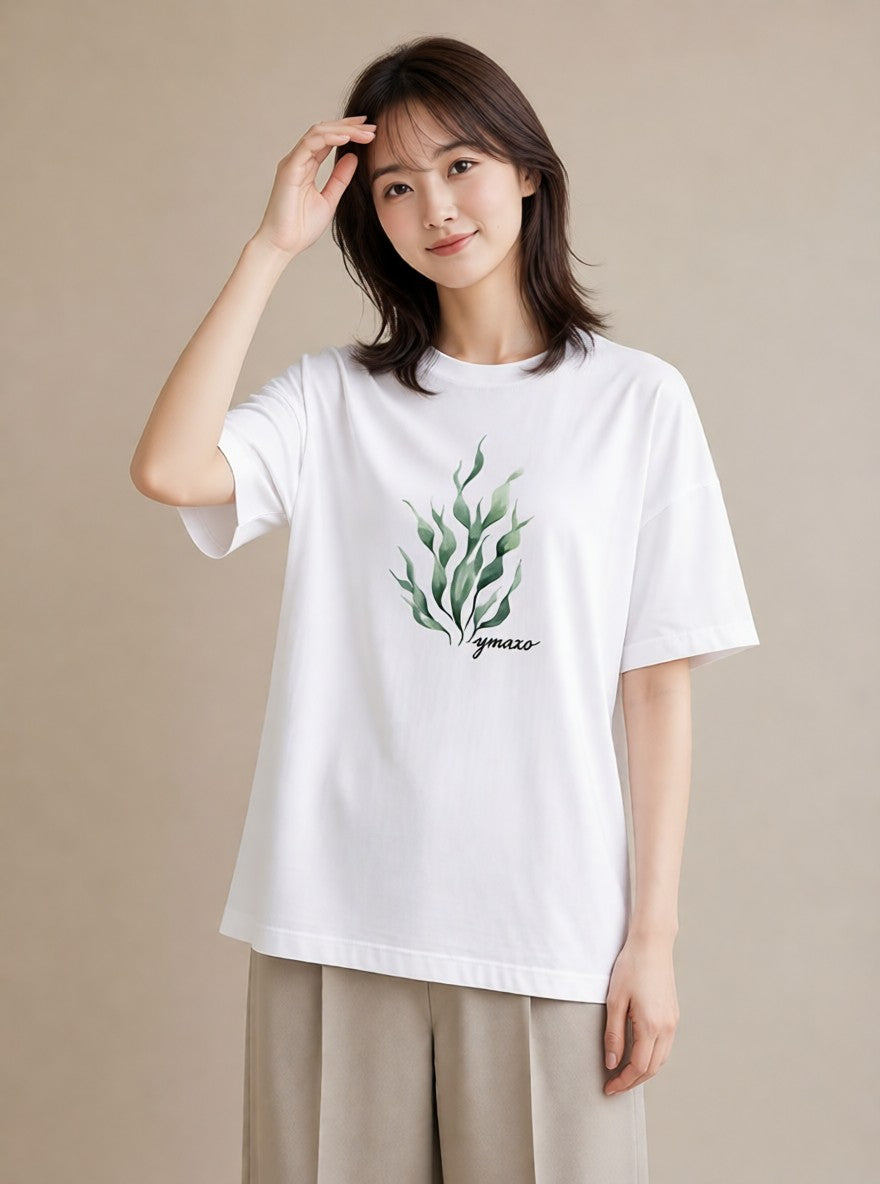グラフィックTシャツ レディース シダ 植物 ボタニカル イラスト ラフカジュアル 通学 誕生日プレゼント 白T