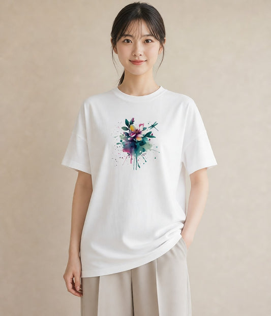 プリントTシャツ レディース とんぼ 昆虫 虫 イラスト ガーリー 母娘コーデ 自分用 白T