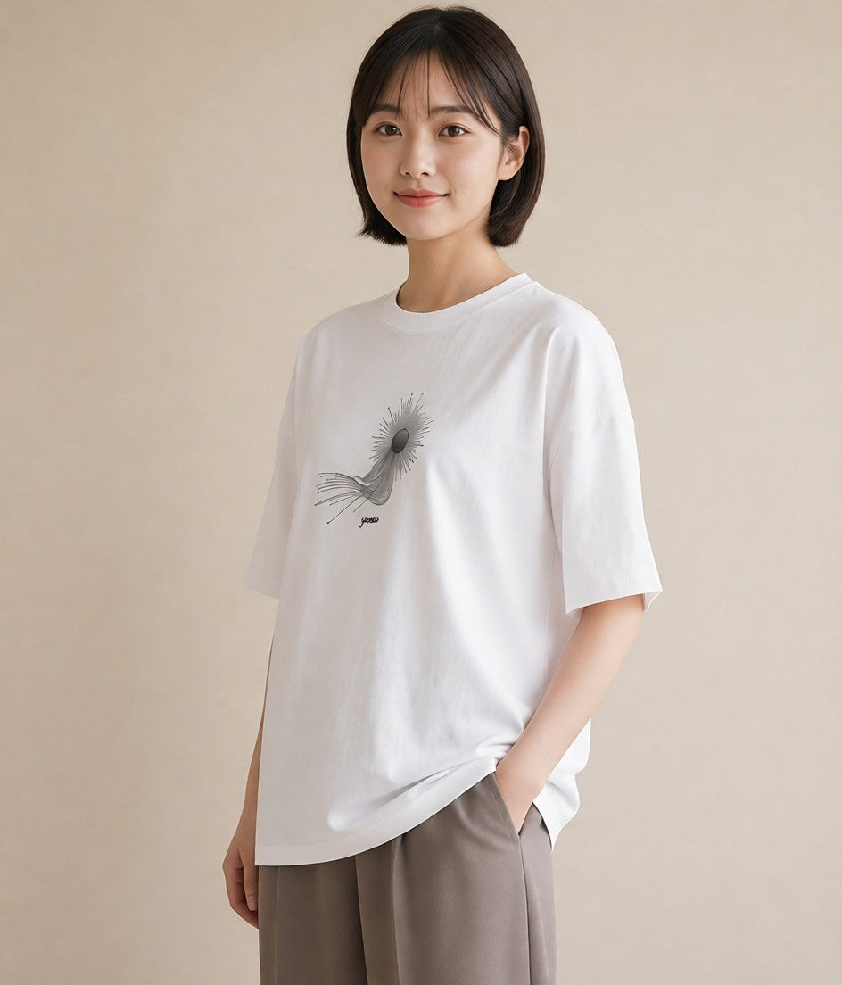 半袖Tシャツ レディース 海 リゾート 夏 イラスト ラフカジュアル カフェ服 クリスマス 白T