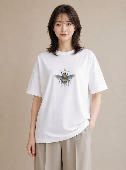 デザインTシャツ レディース ホタル 昆虫 虫 イラスト 個性的 散歩 お出かけ 白T