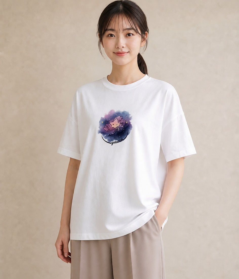 デザインTシャツ レディース 惑星 星空 宇宙 イラスト ガーリー 女性 旅行用 白T