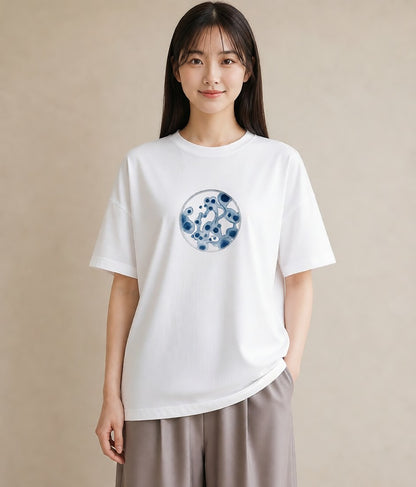 グラフィックTシャツ レディース 蟹座 星空 宇宙 イラスト ラフ お揃い 親子 白T