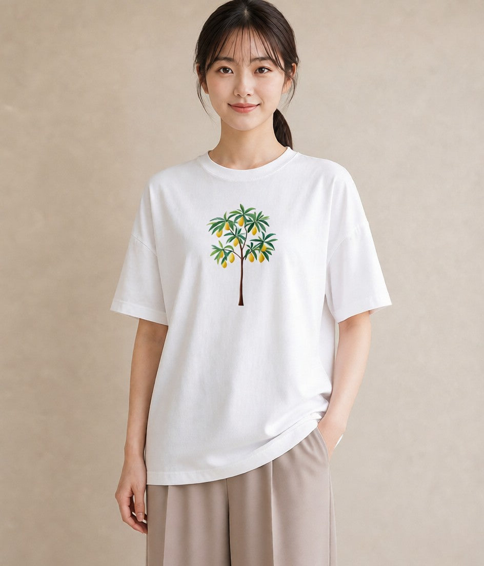 半袖Tシャツ レディース バナナ 食べ物 フード イラスト フェミニン 旅行用 海 白T