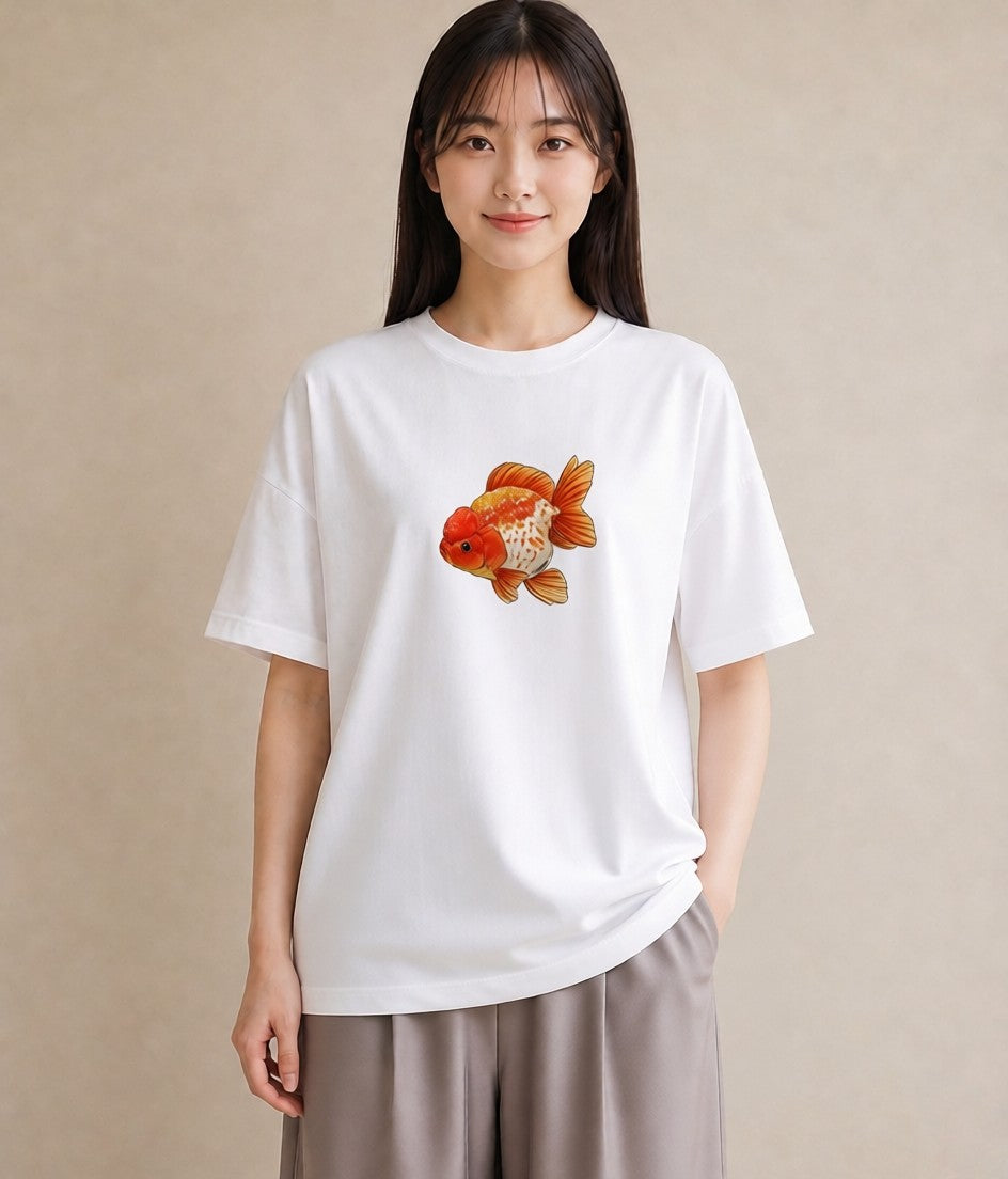 グラフィックTシャツ レディース たい焼き 食べ物 フード イラスト 淡色 普段着 週末コーデ 白T