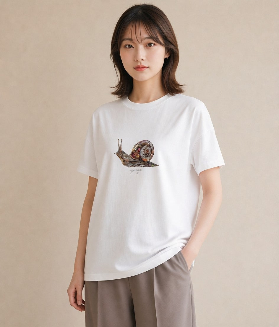 半袖Tシャツ レディース ダンゴムシ 昆虫 虫 イラスト レトロ ママ カフェ服 白T