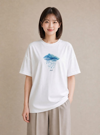 グラフィックTシャツ レディース 虹 星空 宇宙 イラスト デイリーウェア 休日 白T