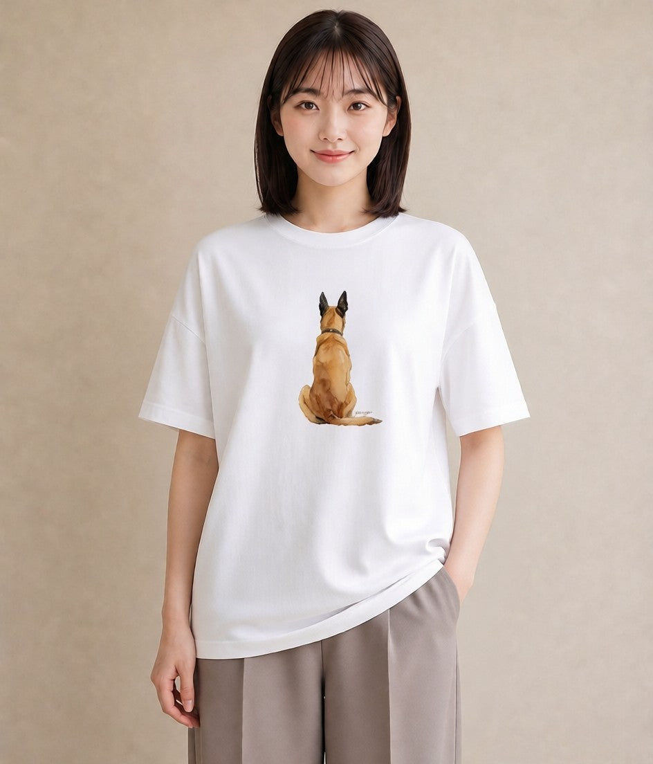 Tシャツ レディース ジャーマンシェパード 犬 いぬ イラスト 個性的 姉妹 送別ギフト 白T