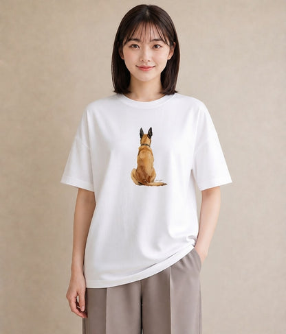 Tシャツ レディース ジャーマンシェパード 犬 いぬ イラスト 個性的 姉妹 送別ギフト 白T