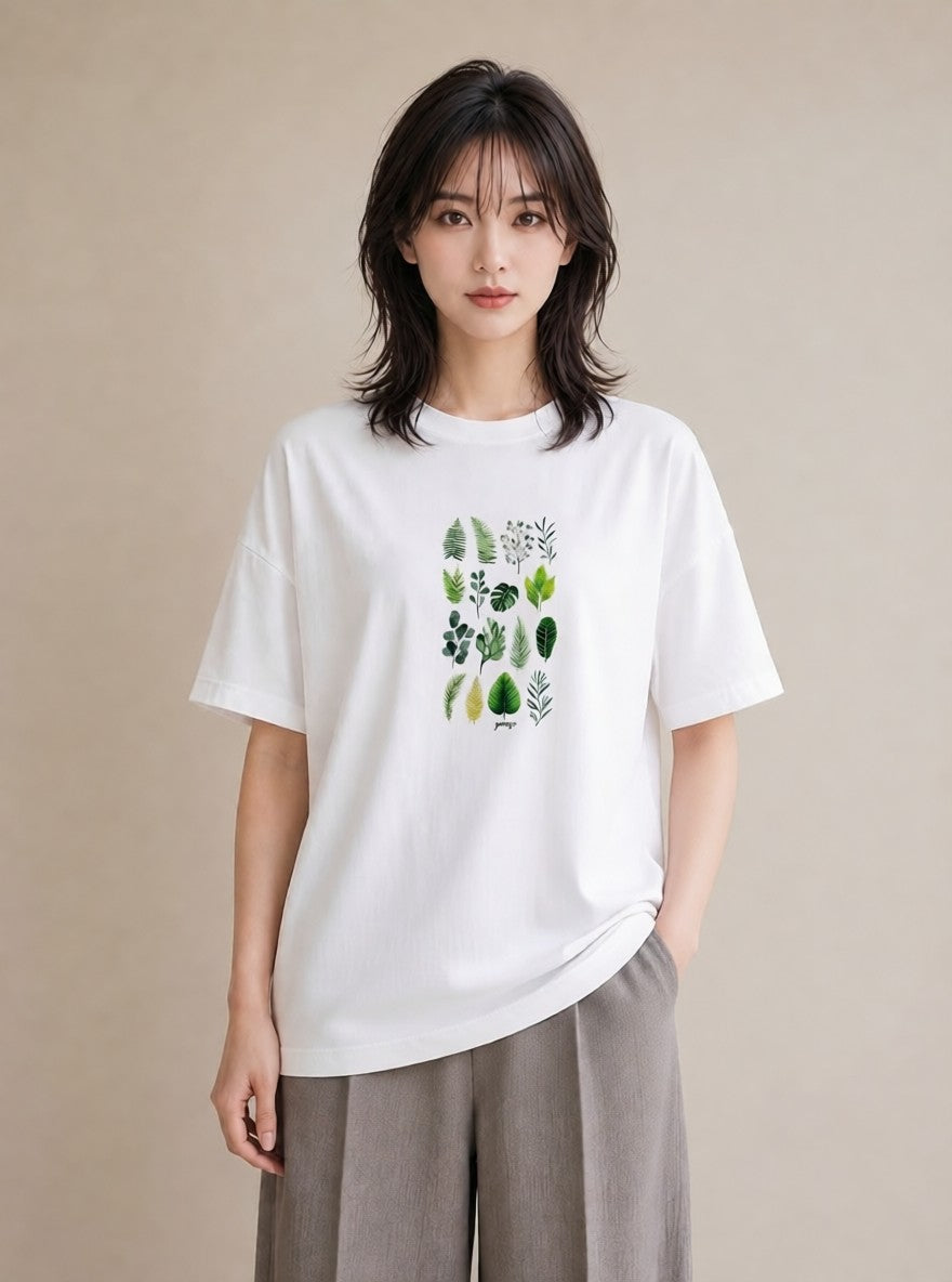 Tシャツ レディース ボタニカル 植物 イラスト ヴィンテージ風 週末コーデ 敬老の日 白T