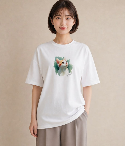 Tシャツ レディース ねこ 猫 ネコ イラスト ヴィンテージ風 誕生日プレゼント 綿100 白T
