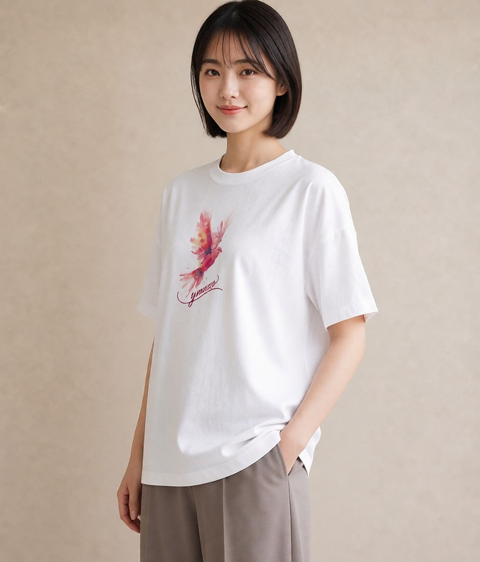 Tシャツ レディース コザクラインコ ペット 動物 イラスト ヴィンテージ風 母娘コーデ 自分用 白T