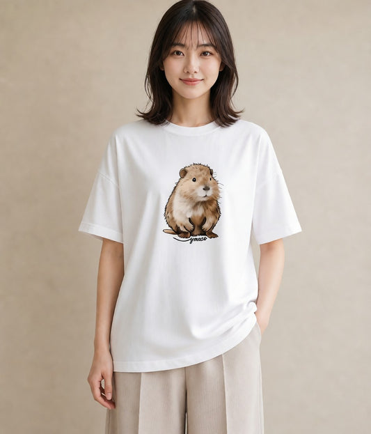 グラフィックTシャツ レディース ロボロフスキー ペット 動物 イラスト こなれ感 夏コーデ 通学 白T