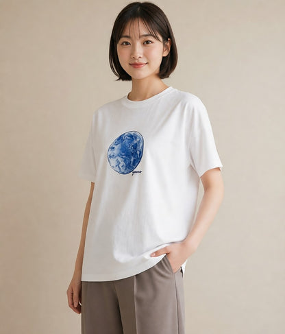 プリントTシャツ レディース 月 星空 宇宙 イラスト 旅行コーデ 姉妹 送別ギフト 白T