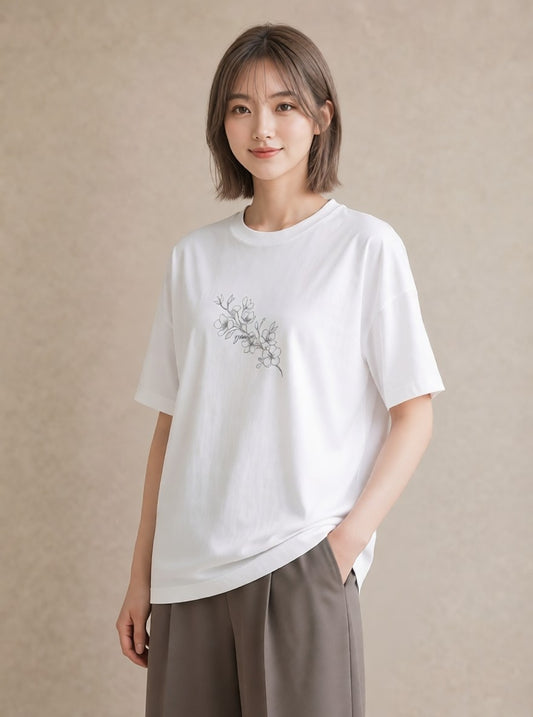 Tシャツ レディース さくら 桜 桜の枝 イラスト ナチュラル 女子会 お揃い 白T