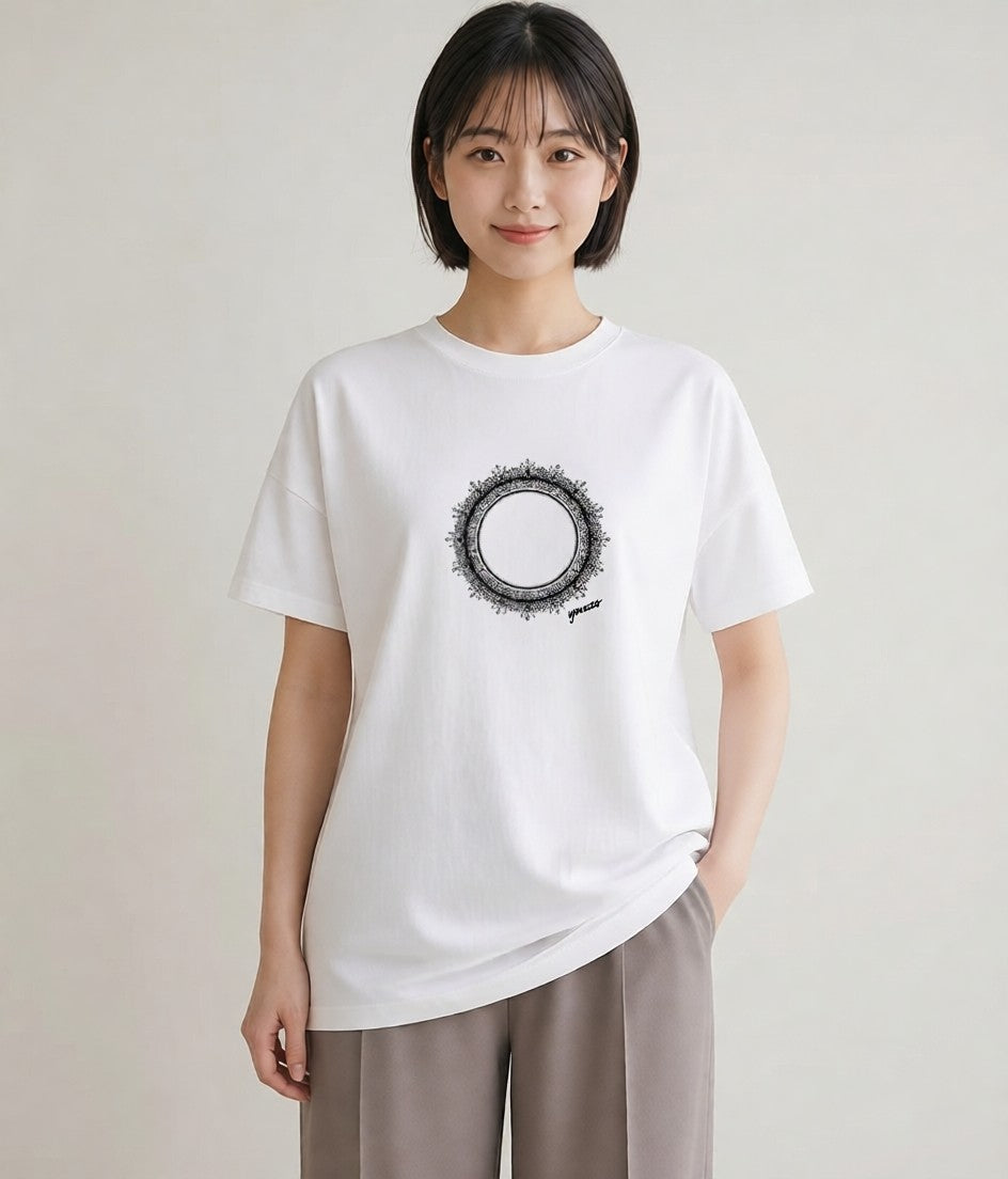 プリントTシャツ レディース 幾何学 ミニマル ジオメトリック イラスト 春コーデ 姉妹 白T