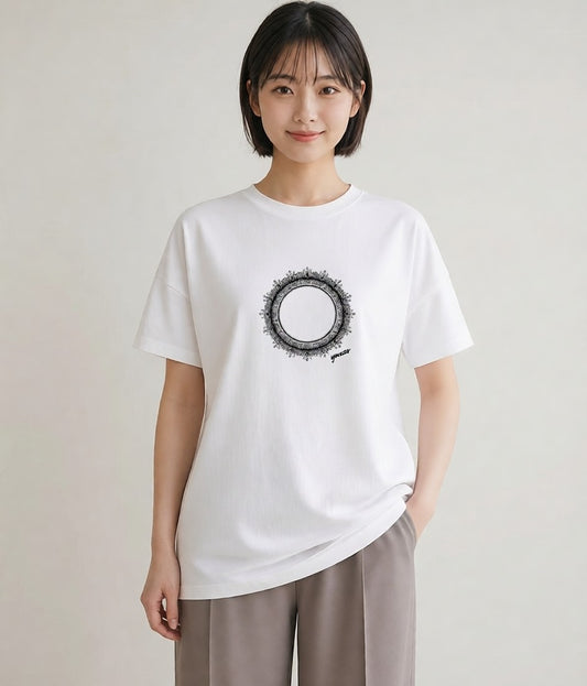 プリントTシャツ レディース 幾何学 ミニマル ジオメトリック イラスト 春コーデ 姉妹 白T