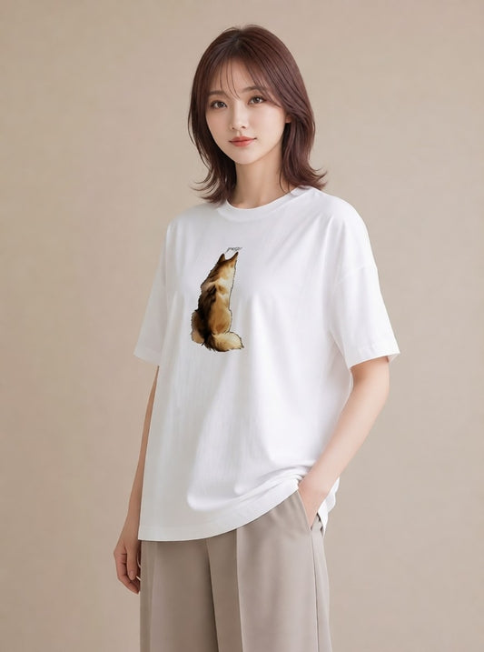 グラフィックTシャツ レディース シャム 猫 ねこ イラスト きれいめ 週末コーデ 敬老の日 白T