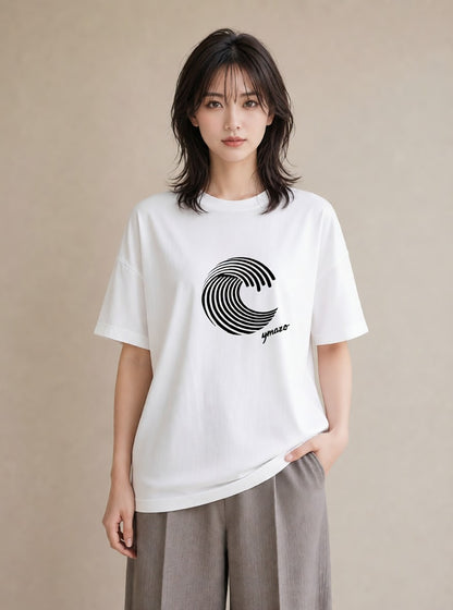 プリントTシャツ レディース 海 リゾート 夏 イラスト フェミニン 綿100 デート 白T