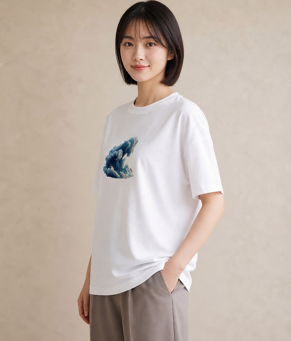 デザインTシャツ レディース 海 星空 宇宙 イラスト レトロ 公園 ママ 白T