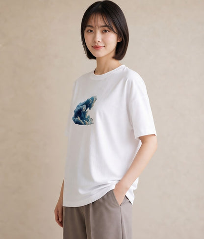 デザインTシャツ レディース 海 星空 宇宙 イラスト レトロ 公園 ママ 白T