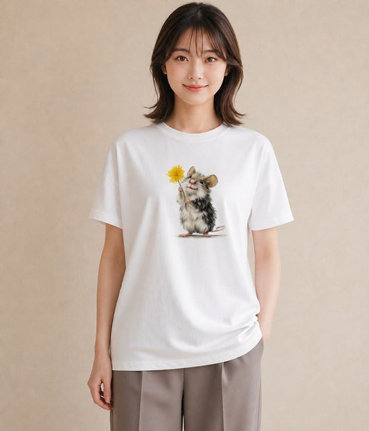 半袖Tシャツ レディース ハムスター ペット 動物 イラスト ガーリー ビーチ デイリーウェア 白T