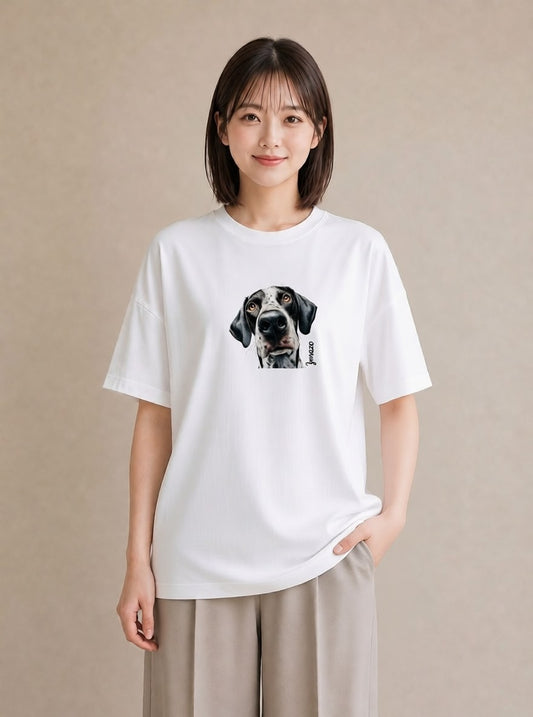 デザインTシャツ レディース ミックス犬 犬 いぬ イラスト フェミニン デート 帰省 白T