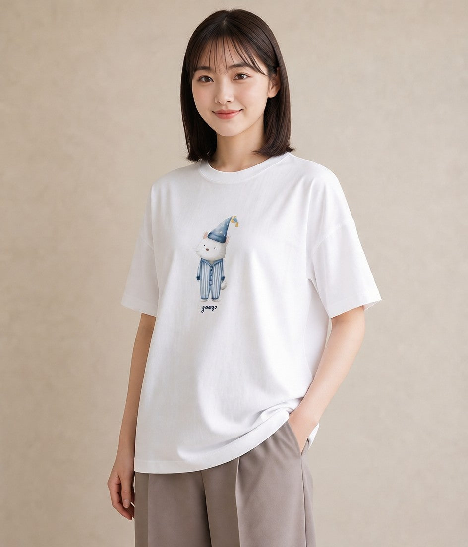 半袖Tシャツ レディース アザラシ 動物 アニマル イラスト 水彩風 帰省 ラフ 白T