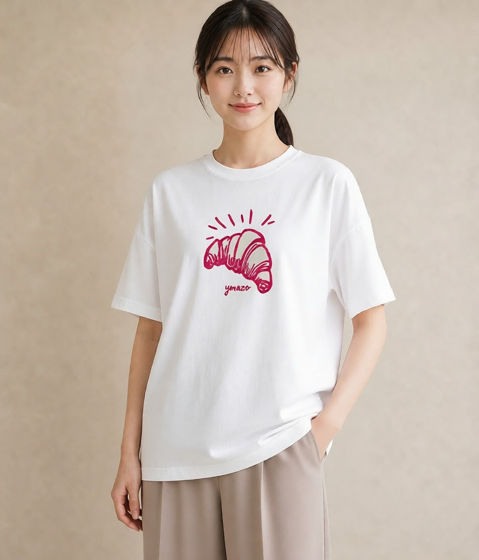 グラフィックTシャツ レディース パン ベーカリー イラスト こなれ感 姉妹 送別ギフト 白T