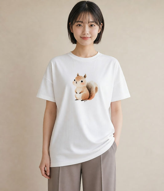 Tシャツ レディース どんぐり 植物 ボタニカル イラスト シック 姉妹 送別ギフト 白T
