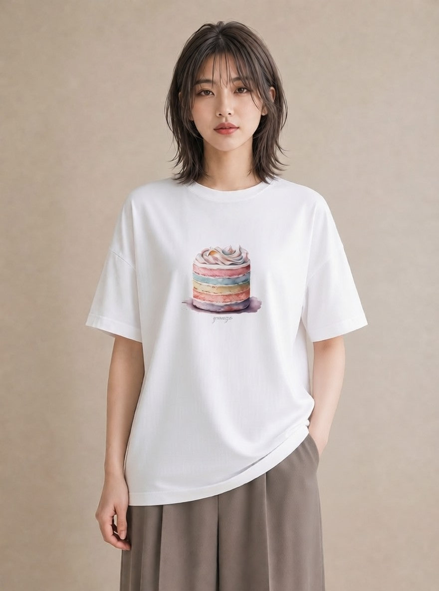 Tシャツ レディース マフィン 食べ物 フード イラスト シック 通学 誕生日プレゼント 白T