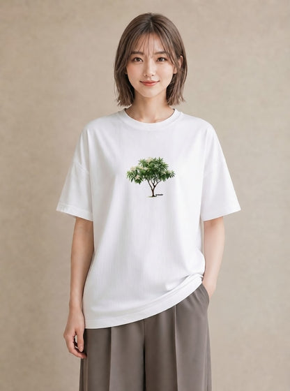 デザインTシャツ レディース 木 植物 ボタニカル イラスト レトロ ホワイトデー 春服 白T