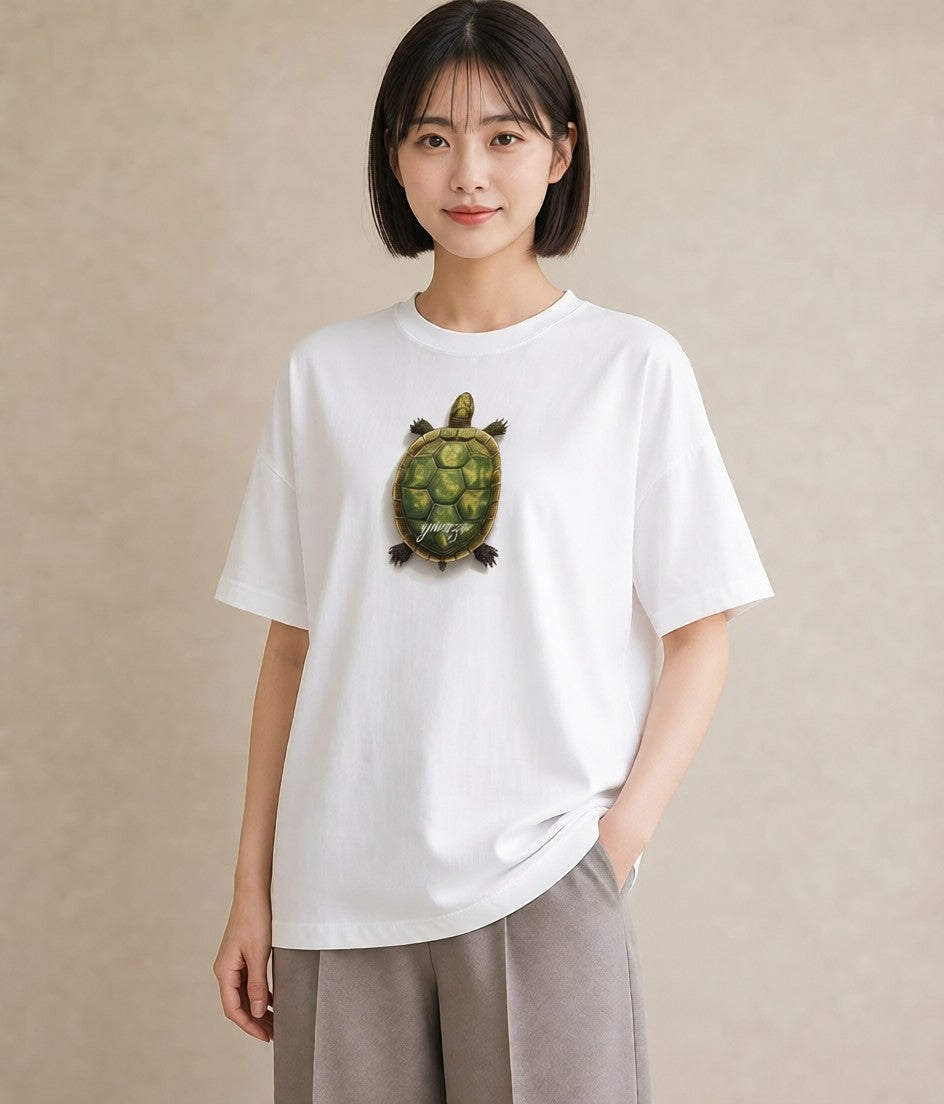 プリントTシャツ レディース ウミガメ 海の生き物 海 イラスト ラフ 秋コーデ おしゃれギフト 白T