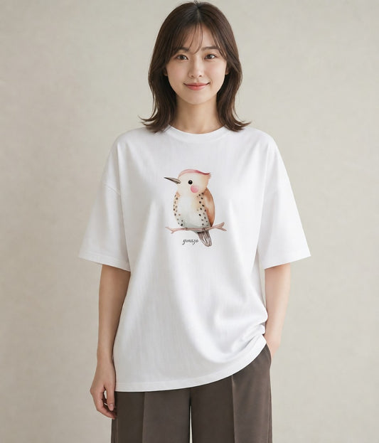 プリントTシャツ レディース セキセイインコ ペット 動物 イラスト こなれ感 誕生日プレゼント 綿100 白T