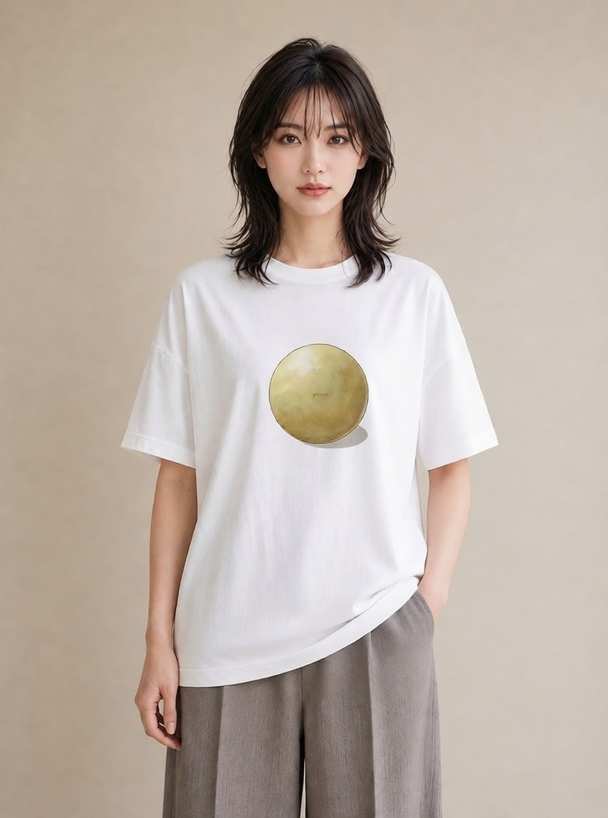 プリントTシャツ レディース どら焼き 食べ物 フード イラスト ミニマル 旅行用 海 白T