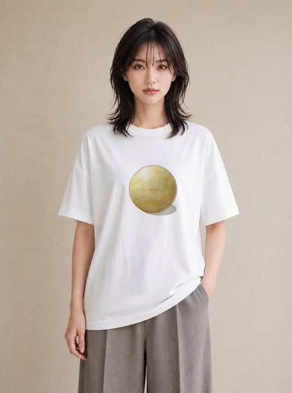 プリントTシャツ レディース どら焼き 食べ物 フード イラスト ミニマル 旅行用 海 白T