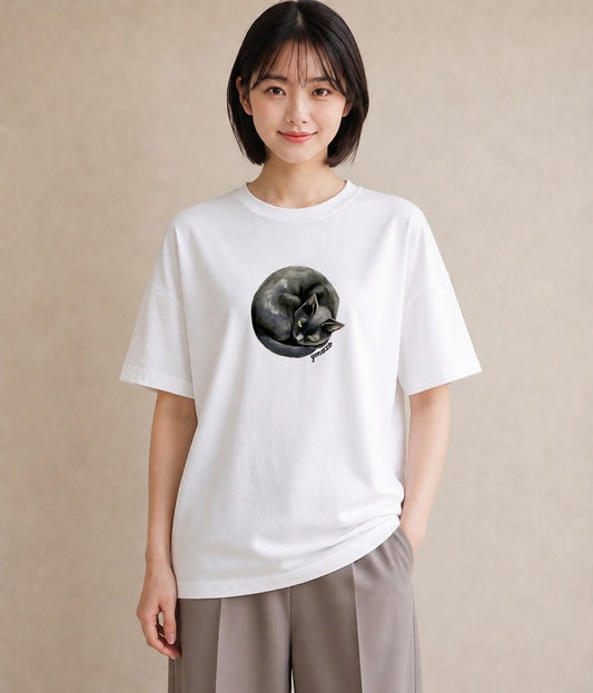 デザインTシャツ レディース ブリティッシュショートヘア 猫 ねこ イラスト 送別ギフト 通勤 白T