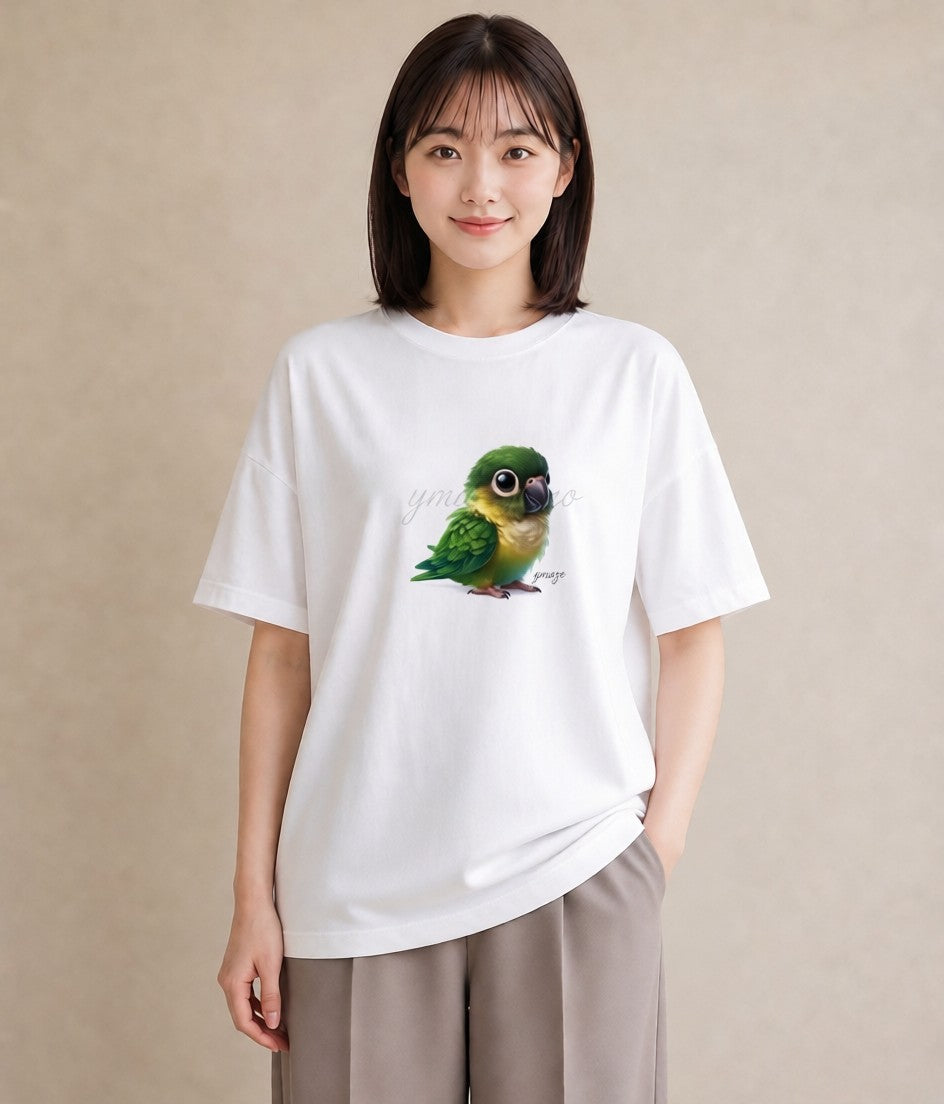 グラフィックTシャツ レディース セキセイインコ ペット 動物 イラスト シンプル 通学 誕生日プレゼント 白T