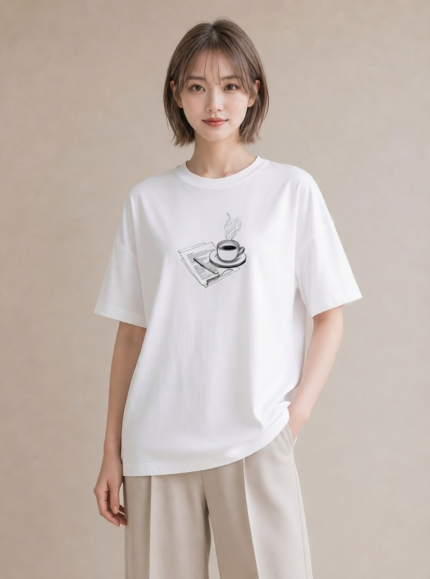プリントTシャツ レディース 本 読書 ブック イラスト ユニーク 女子会 お揃い 白T