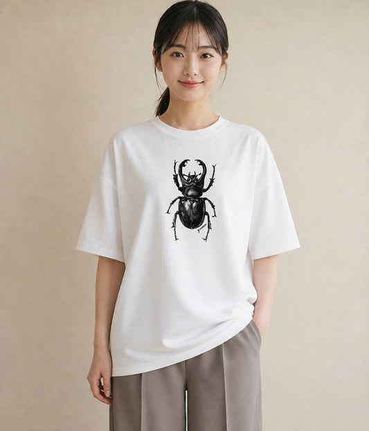 グラフィックTシャツ レディース クワガタ 昆虫 虫 イラスト ボタニカル 女子会 お揃い 白T
