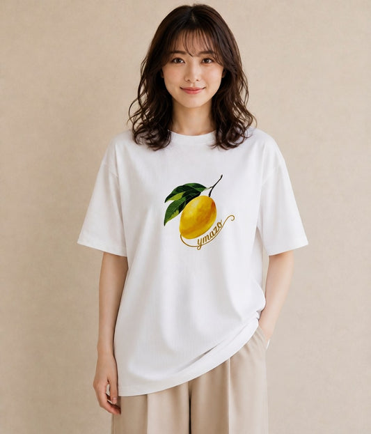 Tシャツ レディース バナナ 食べ物 フード イラスト 韓国風 帰省 ラフ 白T
