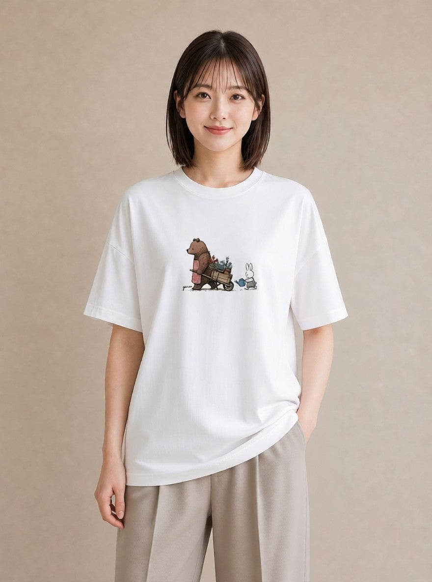 Tシャツ レディース さくら 桜 桜の枝 イラスト こなれ感 カフェ巡り 女子会 白T
